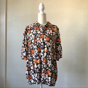 Who What Wear floral shirt sleeve button down!